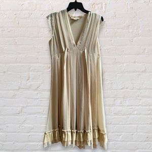 XXI Cream Lacy and Ruffled Dress + Slip | Size L